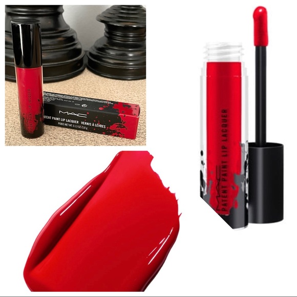 NWT MAC PATENT PAINT LIP LACQUER- LATEX RED - Picture 1 of 8